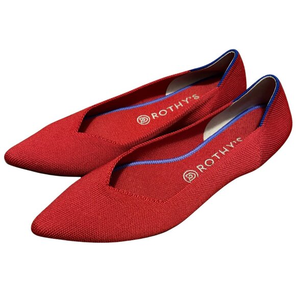 Rothy’s The Point Flats Red Knit Women’s Size 10 - Picture 1 of 7